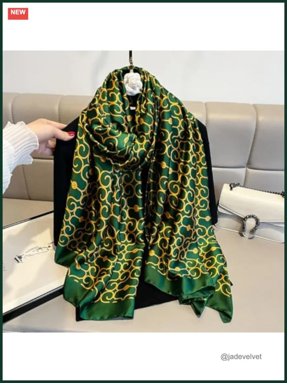 Silk Feel Square Scarf Long Shawl Wrap Women's Fashion Accessory